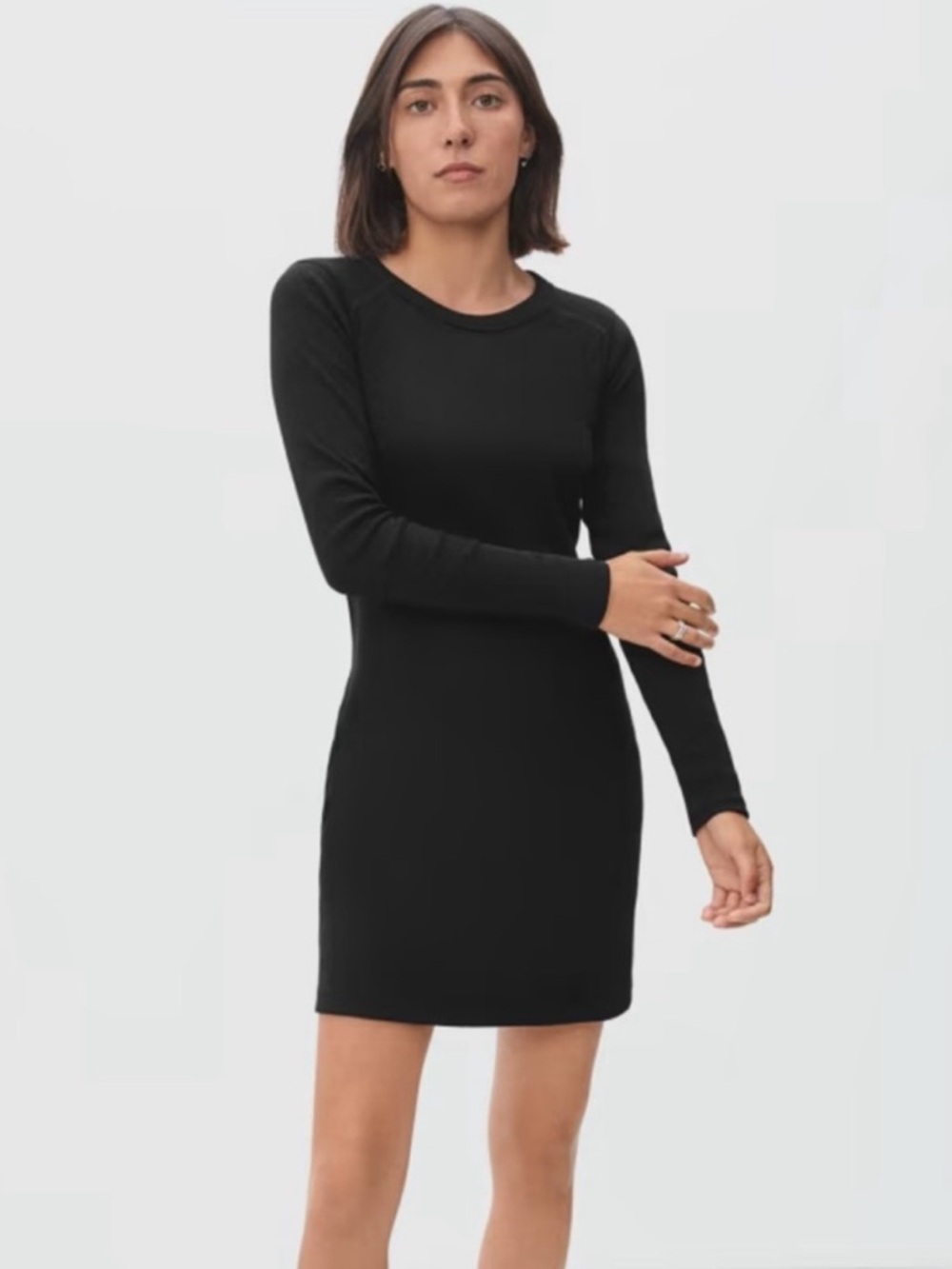 Everlane Ribbed Mini Dress Black Size XS